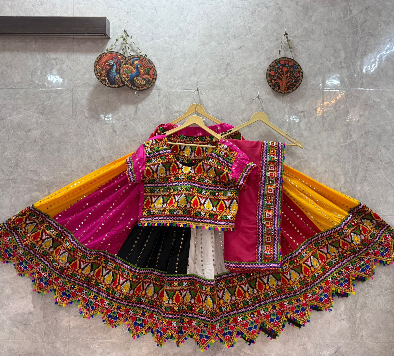 Woman wearing a red saree